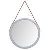 vidaXL Wall Mirror with Strap Silver &Oslash; 35 cm