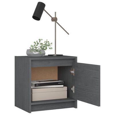 vidaXL Bedside Cabinets 2 pcs Grey 40x30.5x40 cm Solid Pinewood
