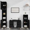vidaXL 4 Piece Bathroom Furniture Set Black Engineered Wood