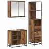 vidaXL Bathroom Furniture Set with Door 3 pcs Old Wood Engineered Wood