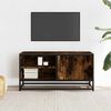 vidaXL TV Cabinet Smoked Oak 80x34.5x40 cm Engineered Wood and Metal