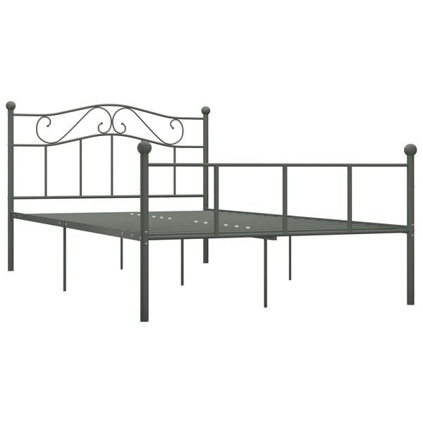 vidaXL Bed Frame without Mattress Grey Metal 120x200 cm