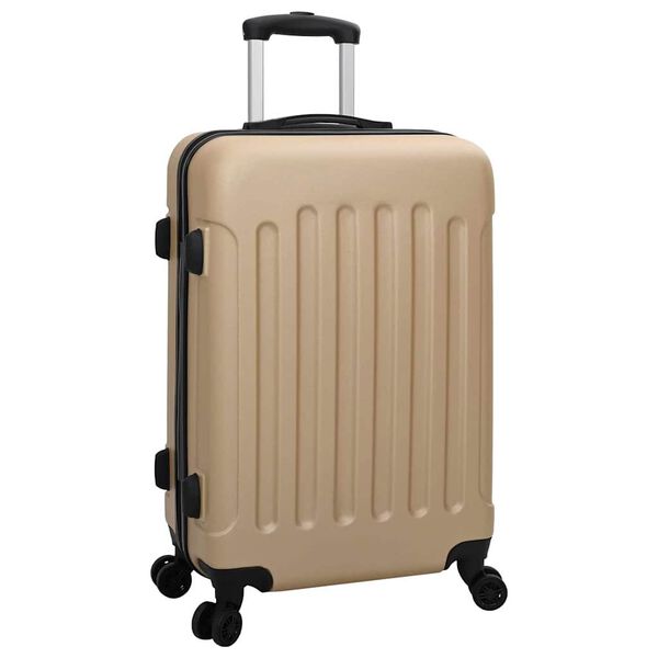 vidaXL Suitcase with Lock 3 pcs Champagne 50 x 31 x 78 cm ABS Plastic