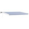 vidaXL Manual Retractable Awning with LEDs Blue and White 4 x 2 m