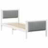 vidaXL Bed frame White and light grey 75 x 190 cm Solid pine wood