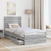 vidaXL Bed Frame with Drawer Grey Sonoma 100 x 200 cm Engineer Wood