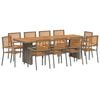 vidaXL Garden Dining Set 11 pcs Grey and Brown Poly Rattan