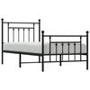 vidaXL Metal Bed Frame without Mattress with Footboard Black 80x200cm