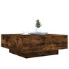 vidaXL Coffee Table with LED Lights Smoked Oak 80x80x31 cm