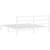 vidaXL Metal Bed Frame without Mattress with Headboard White 200x200cm