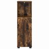 vidaXL Bathroom Cabinet with Storage Smoked Oak 30 x 35 x 95 cm