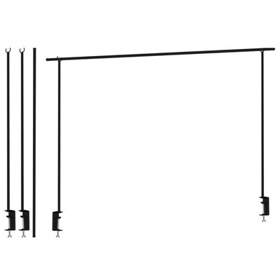 ProGarden Decoration Table Rod With Table Clamp Metal Black