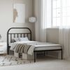 vidaXL Metal Bed Frame without Mattress with Headboard Black 107x203cm