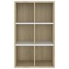 vidaXL Book Cabinet/Sideboard White and Sonoma Oak 66x30x98 cm Engineered Wood