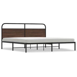 vidaXL Metal Bed Frame without Mattress Brown Oak 183x213 cm
