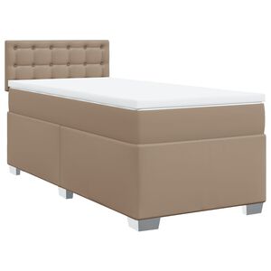 vidaXL Box Spring Bed with Mattress Cappuccino 80x200 cm Faux Leather