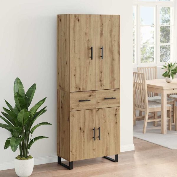 vidaXL Highboard with Drawer 2 pcs Artisan Oak 69.5 x 34 x 180 cm