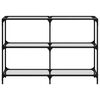 vidaXL Console Table with Transparent Glass Top 118.5x30x81 cm Steel