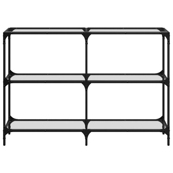 vidaXL Console Table with Transparent Glass Top 118.5x30x81 cm Steel