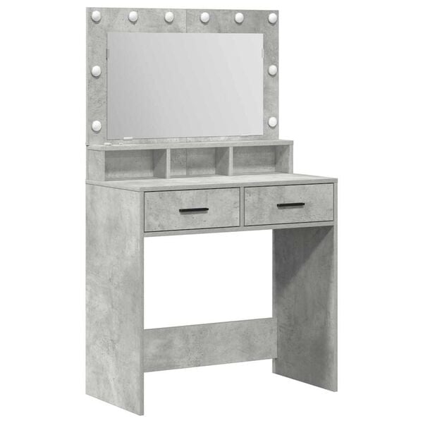 vidaXL Dressing Table Concrete Grey 79 x 41 x 135 cm Engineered Wood