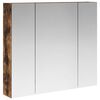 vidaXL Bathroom Mirror Cabinet with Shelf Smoked Oak 80 x 14.5 x 70 cm