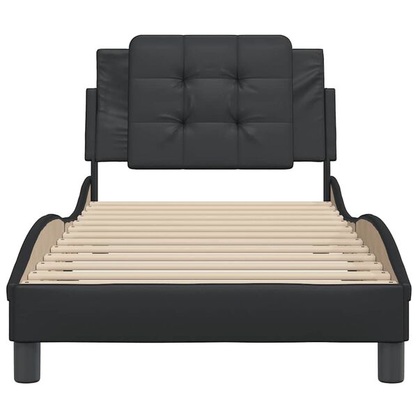 vidaXL Bed Frame without Mattress "Zadar" Black 100x203 cm Faux Leather