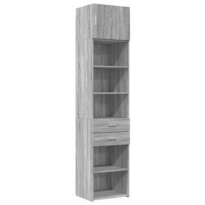 vidaXL Slim Storage Cabinet Grey Sonoma 50x42.5x225 cm Engineered Wood