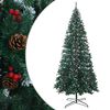vidaXL Artificial Christmas Tree 500 cm PVC and Steel Green and White
