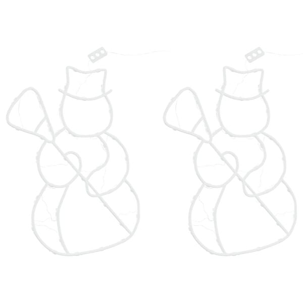 vidaXL Christmas Lights Snowman Silhouette 2 pcs 35 LEDs Warm White