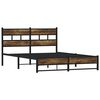 vidaXL Metal Bed Frame without Mattress Smoked Oak 160x200 cm