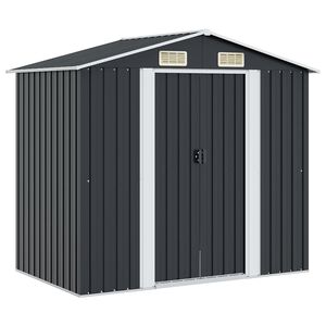 vidaXL Garden Storage Shed Anthracite Steel 204x132x186 cm