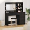 vidaXL Dressing Table Black 78.5 x 41 x 135 cm Engineered wood