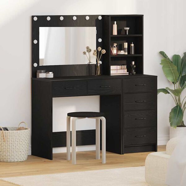 vidaXL Dressing Table Black 78.5 x 41 x 135 cm Engineered wood