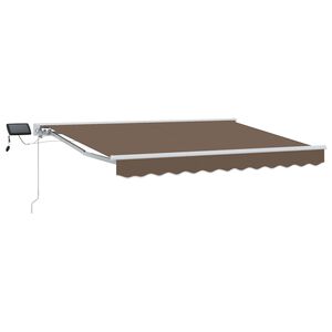 vidaXL Manual Awning Frame with LEDs Taupe 3.5 x 2 m