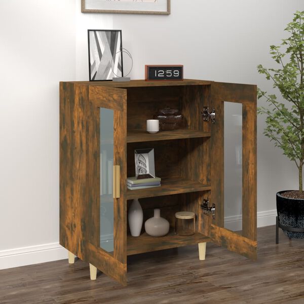vidaXL Sideboard Smoked Oak 69.5x34x90 cm Engineered Wood