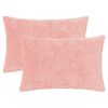 vidaXL Cushion Cover 2 pcs HEERLEN Pink 50 x 75 cm Faux Rabbit Fur