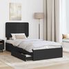 vidaXL Storage Bed with Headboard Black 90 x 190 cm Engineered Wood