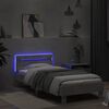 vidaXL Bed Frame without Mattress with LED Lights Concrete Grey 90x200 cm