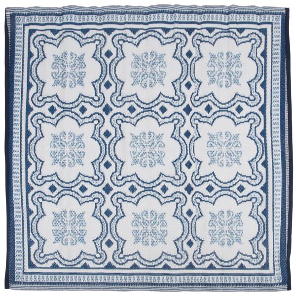 Esschert Design Outdoor Rug 151.5 cm Blue and White OC23