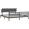 vidaXL Bed Frame without Mattress Grey 200x200 cm Solid Wood
