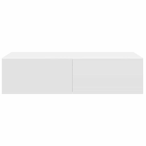 vidaXL Wall Shelf with Drawers White 60x26.5x15 cm Engineered Wood