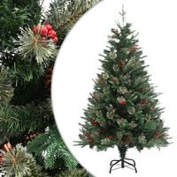 vidaXL Christmas Tree with Pine Cones Green 120 cm PVC&PE