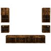 vidaXL 8 Piece TV Wall Units with LED Smoked Oak Engineered Wood