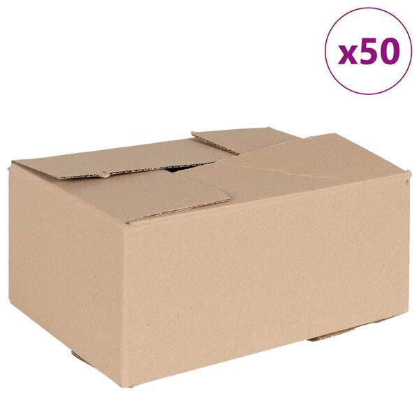 vidaXL Folding Box 50 pcs Natural 30 x 21.5 x 14 cm Cardboard
