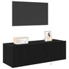 vidaXL TV Wall Cabinet Wall-mounted 2 pcs Black Oak 100 x 35 x 31 cm