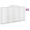 vidaXL Arched Gabion Baskets 5 pcs 300x30x160/180 cm Galvanised Iron