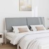 vidaXL Upholstered Headboard Light Grey 200 cm Solid Pine Wood