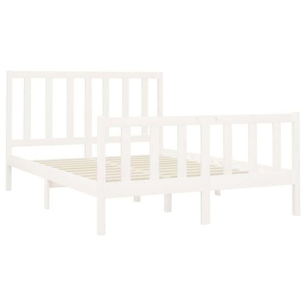 vidaXL Bed Frame without Mattress White 120x200 cm Solid Wood Pine