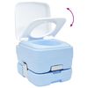 vidaXL Camping Toilet Manual Light Blue and White 41.5 x 36.5 x 30 cm