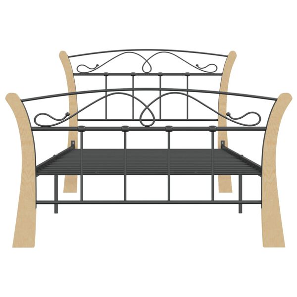 vidaXL Bed Frame without Mattress Black Metal 100x200 cm